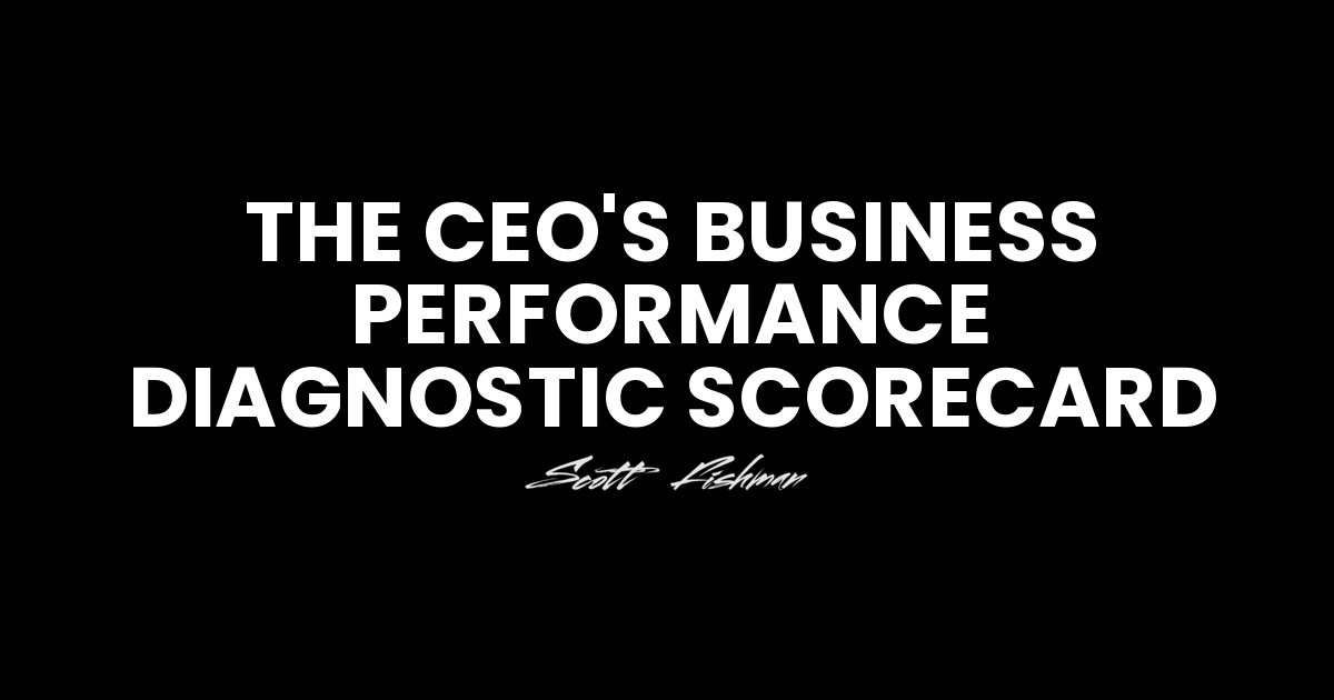 CEO business performance diagnostic scorecard – Scott Fishman